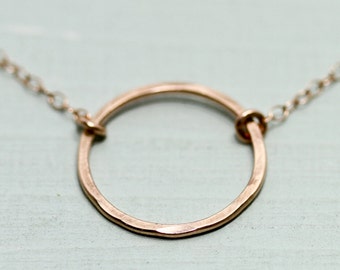 Rose gold necklace - rose gold circle necklace - rose gold jewelry - karma necklace - minimalist necklace - dainty jewelry - gift for her