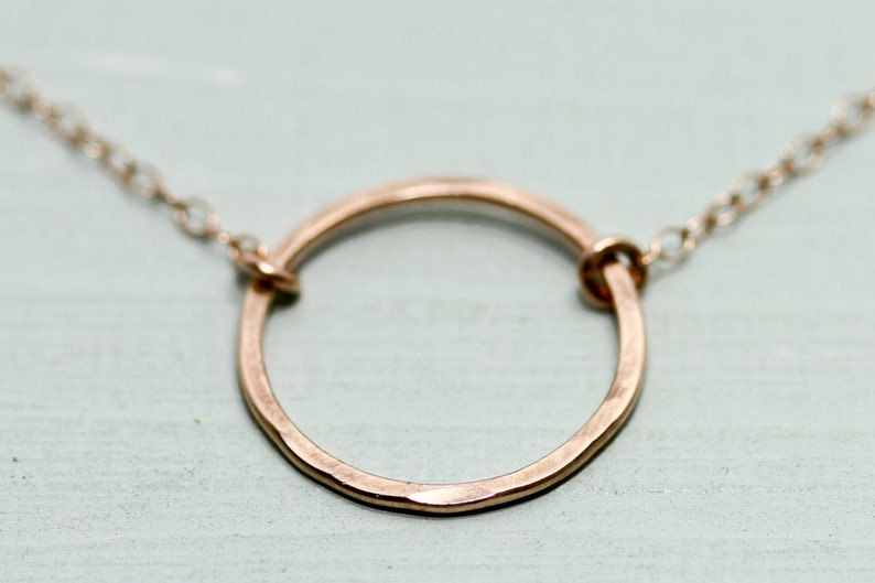 Rose Gold Necklace Rose Gold Circle Necklace Rose Gold - Etsy