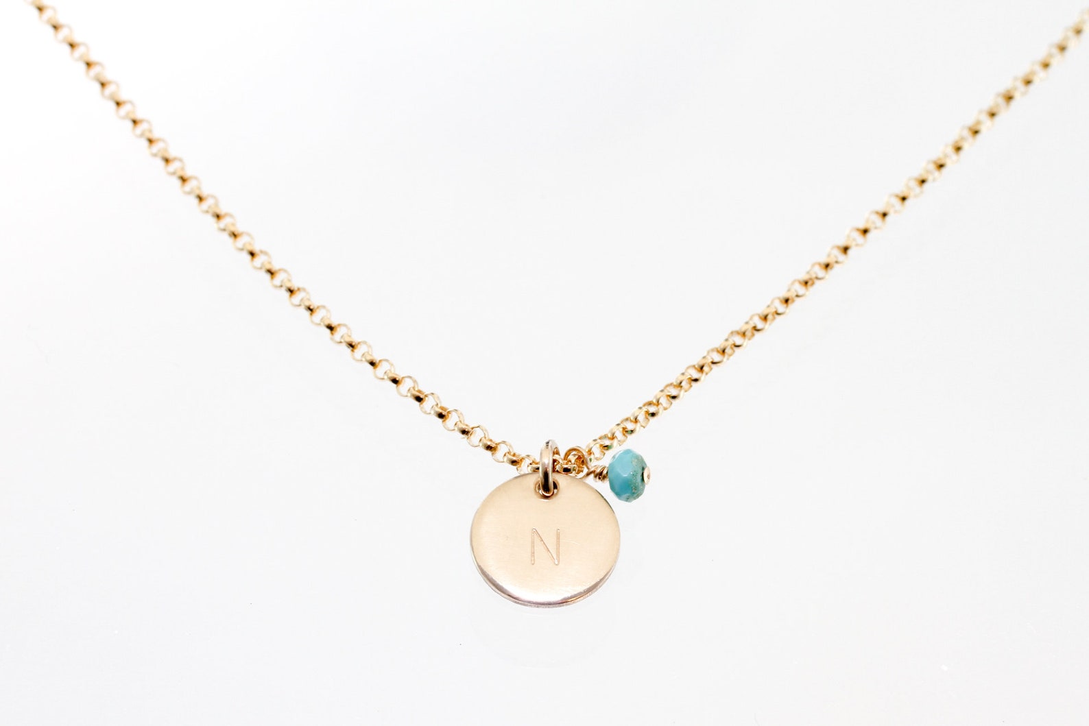Birthstone necklace initial necklace dainty gold necklace | Etsy