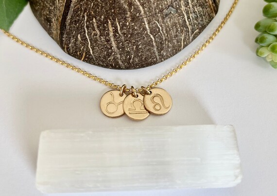 Rising Gold Disc Necklace Astrology 