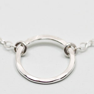 Sterling silver circle necklace minimalist jewelry 12mm timeless image 1