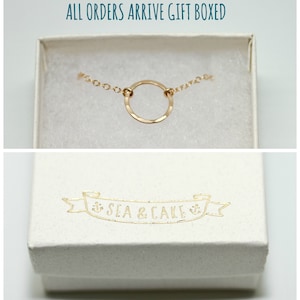 Gold circle necklace - dainty gold necklace - delicate jewelry - minimalist - 16mm image 5