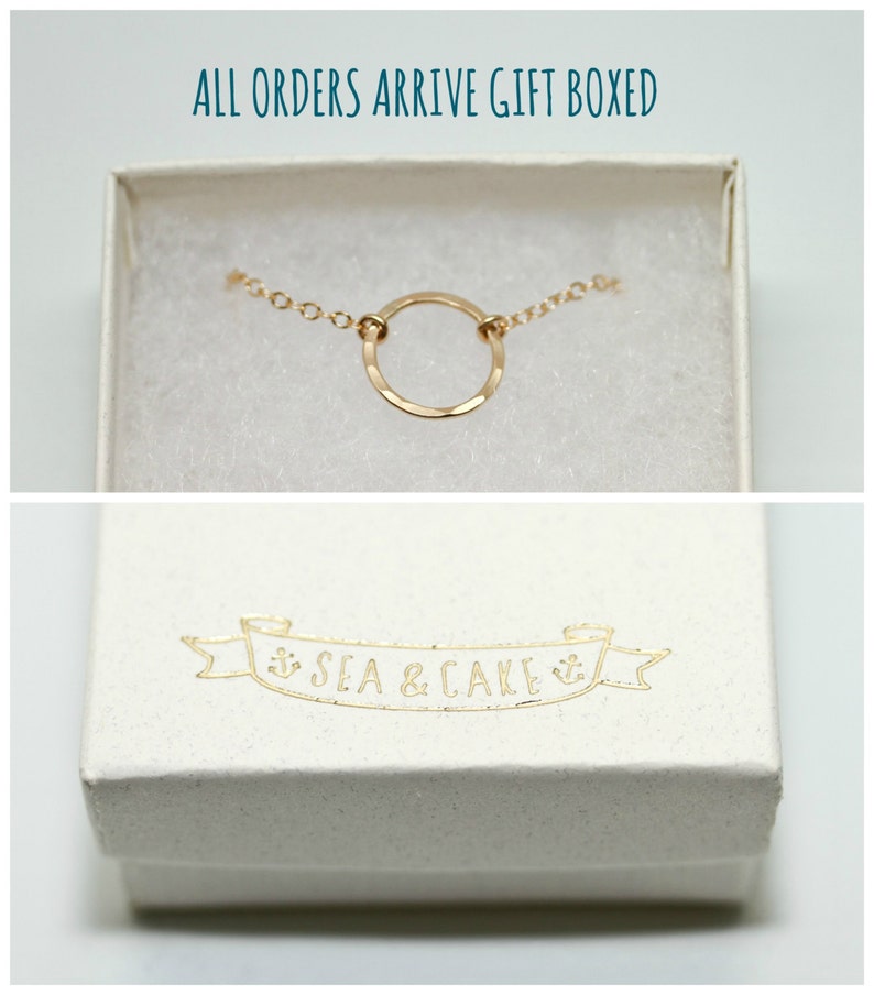 Gold circle necklace - dainty gold necklace - delicate jewelry - minimalist - 16mm image 5