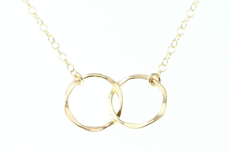 Mother Daughter Necklace 2 Circle Necklace Interlocking - Etsy