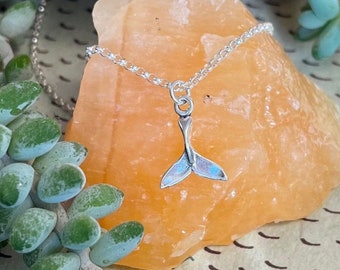 Whale tail necklace - nautical jewelry - sterling silver whale jewelry - minimalist & beachy