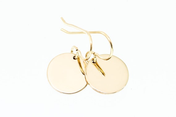 Gold disc earrings - simple gold earrings - minimalist earrings - circle earrings - simple gold jewelry - 14k gold filled jewelry - classic