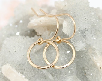 Gold circle earrings - minimalist jewelry - perfect for every day