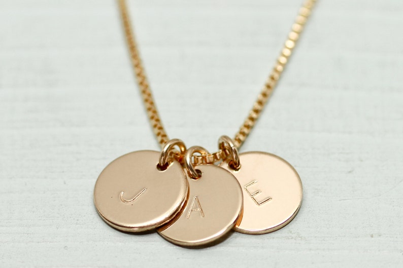 Gold Disc Necklace Dainty Gold Necklace Initial Necklace Etsy