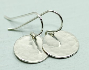 Sterling silver disc earrings - minimalist jewelry - perfect for everyday