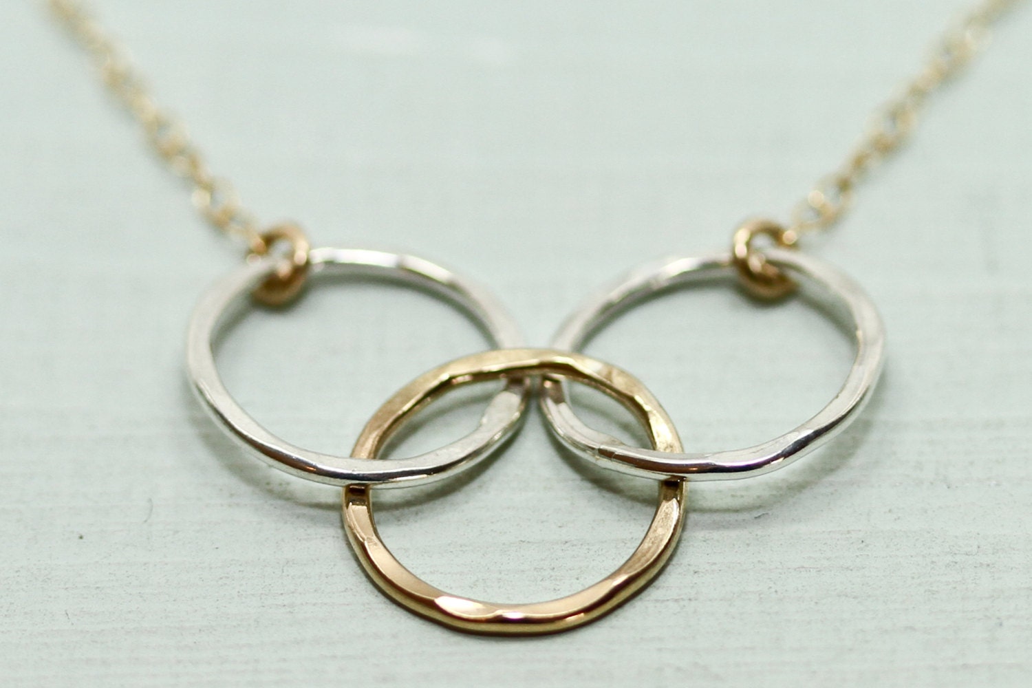 Linked Circle Necklace Mother Daughter 