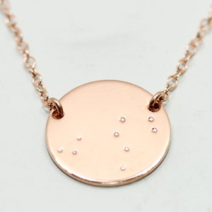 Rose gold constellation necklace rose gold necklace rose gold jewelry orion constellation jewelry gold disc necklace astrology image 1