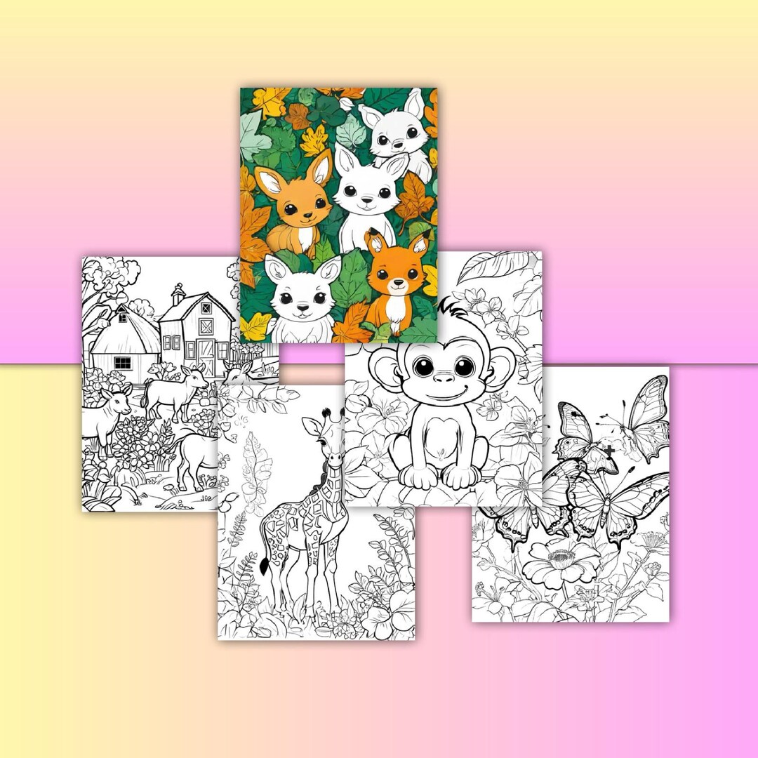 Animal Coloring Book for Kids | Printable Coloring Pages | Cute Forest ...