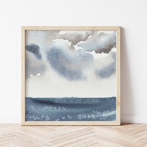 Lake Michigan Wall Art Print - Coastal Watercolor Painting for Modern Lakehouse Decor