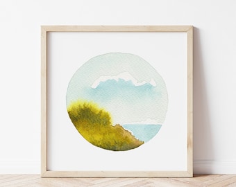 Beach Grass Art Print - Watercolor Painting of Sleeping Bear Dunes National Lakeshore - Made in Michigan