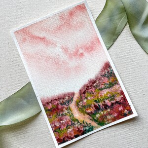 Original Wildflower Meadow Landscape Painting Romantic Art Gift Idea for Her image 6