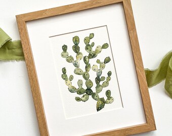 Original Cactus Painting - Minimalist Desert Wall Art - Watercolor Succulent Painting