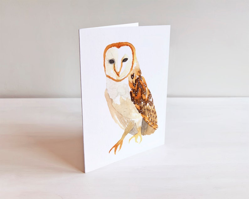 Barn Owl Note Card Blank Owl Card For All Occasions Woodland Winter Solstice Cards Gift for Bird Lovers image 4