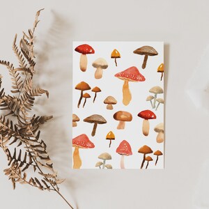 Mushroom Note Card Set of 6 Watercolor Mushroom Blank Greeting Card Gift Idea For Nature Lovers Cottagecore Valentine Cards image 5