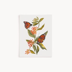 Monarch Butterfly on Milkweed Fine Art Print Wildflower Watercolor Wall Art for Nature Lovers image 9