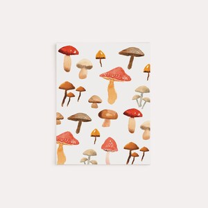 Mushroom Note Card Set of 6 Watercolor Mushroom Blank Greeting Card Gift Idea For Nature Lovers Cottagecore Valentine Cards image 9