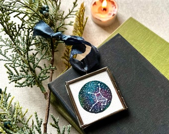 Virgo Personalized Zodiac Ornament - Watercolor Constellation Ornament - Astrology Gift Idea