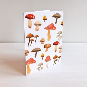 Mushroom Note Card Set of 6 Watercolor Mushroom Blank Greeting Card Gift Idea For Nature Lovers Cottagecore Valentine Cards image 6