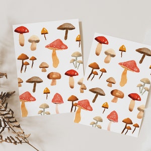 Mushroom Note Card Set of 6 Watercolor Mushroom Blank Greeting Card Gift Idea For Nature Lovers Cottagecore Valentine Cards image 4