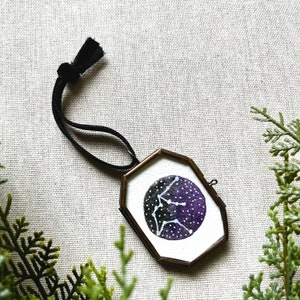 Original Zodiac Constellation Ornament Hand Painted Watercolor Galaxy Painting of the Stars Astrology Gift Idea for Teen image 2