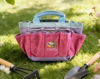 Custom Garden Tote Bag With Name, Garden Tool Bag, Garden Tote For Women, Harvest Tote Garden Bag, Garden Lover Gift, Gift For Grandma