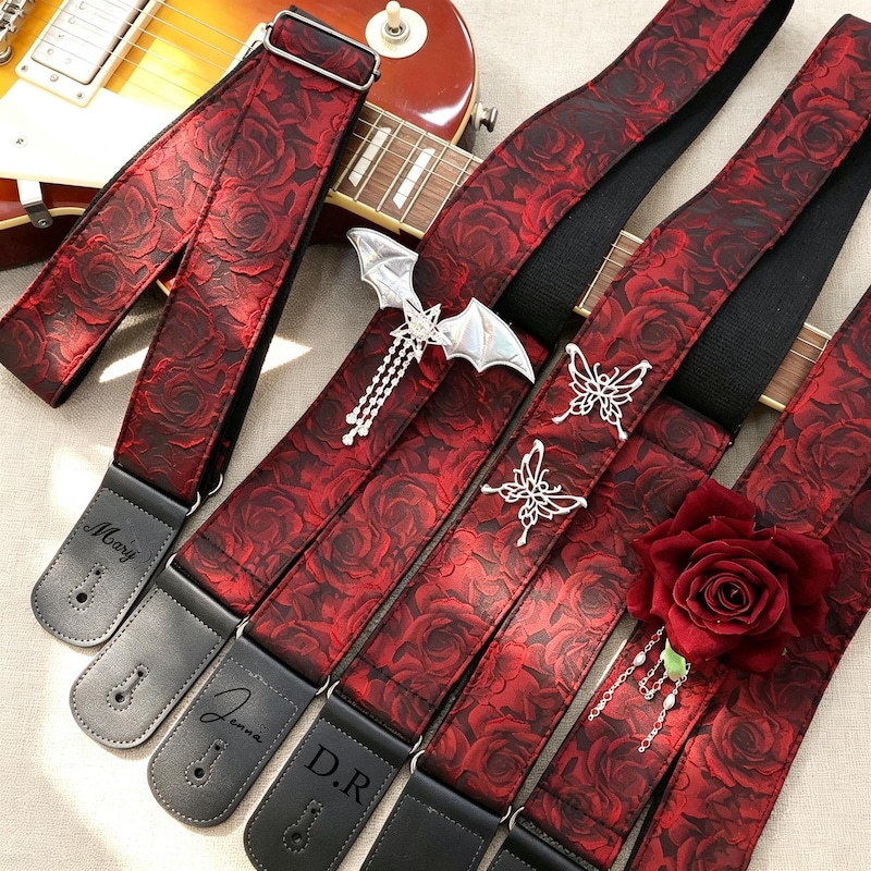 Red Flower Guitar - Etsy UK