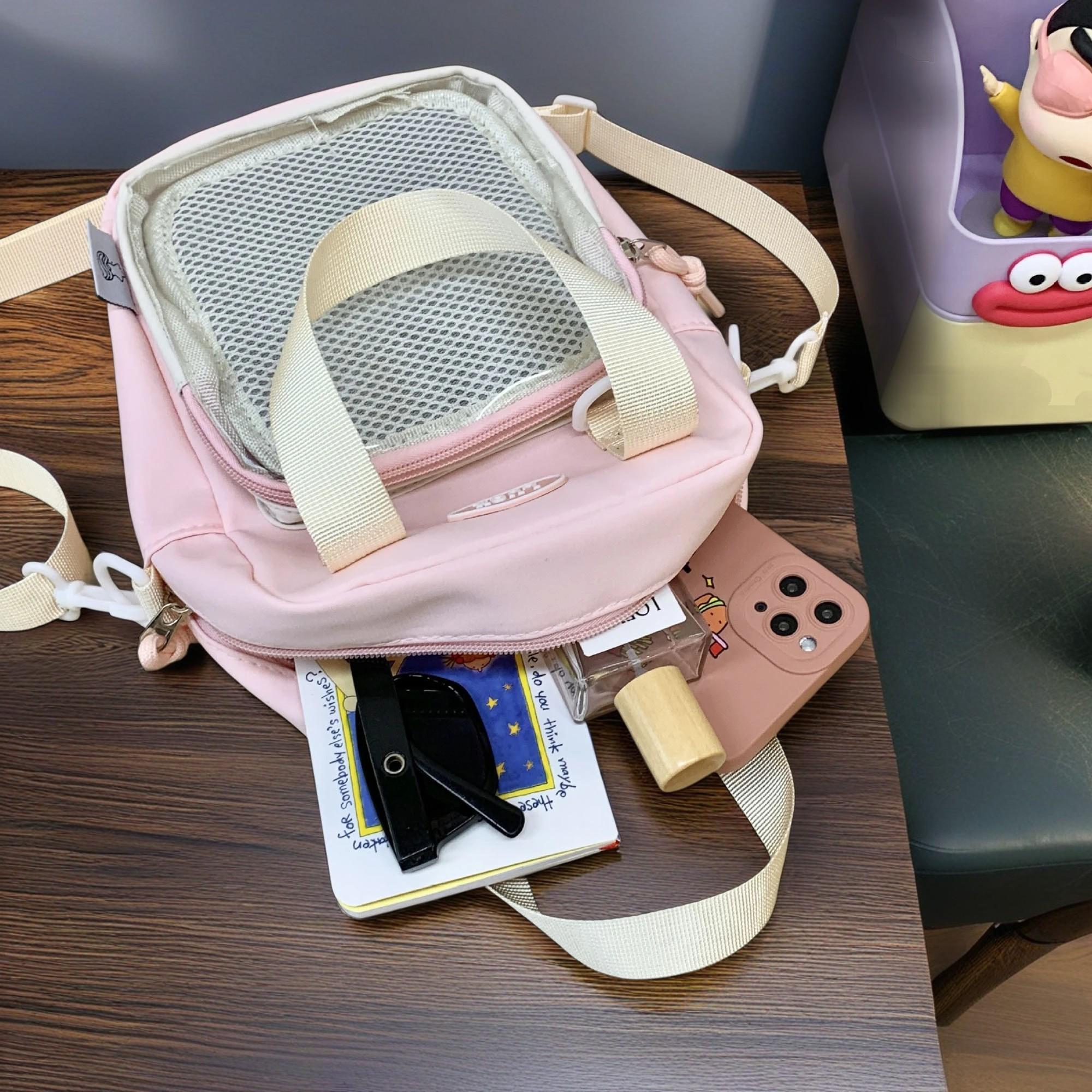 Sac Ita Bag Avec Fenêtre Transparente - Sac à Bandoulière Fille En Nylon, 3 Compartiments - Pour épingles à Collectionner Et Accessoires