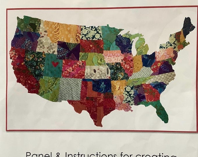 USA Collage Quilt Kit With Pattern, Panel and Instructions (36"x58") - Etsy