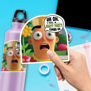 I Feel A Farty Party Sticker, Large 4in Vinyl Sticker