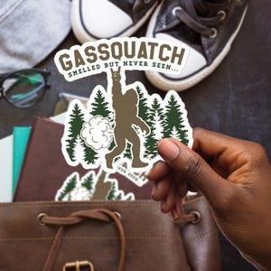 Gassquatch Sticker, Large 4in Vinyl Sticker