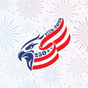 Calcomanía de águila de America250, vinilo grande de 4 pulgadas