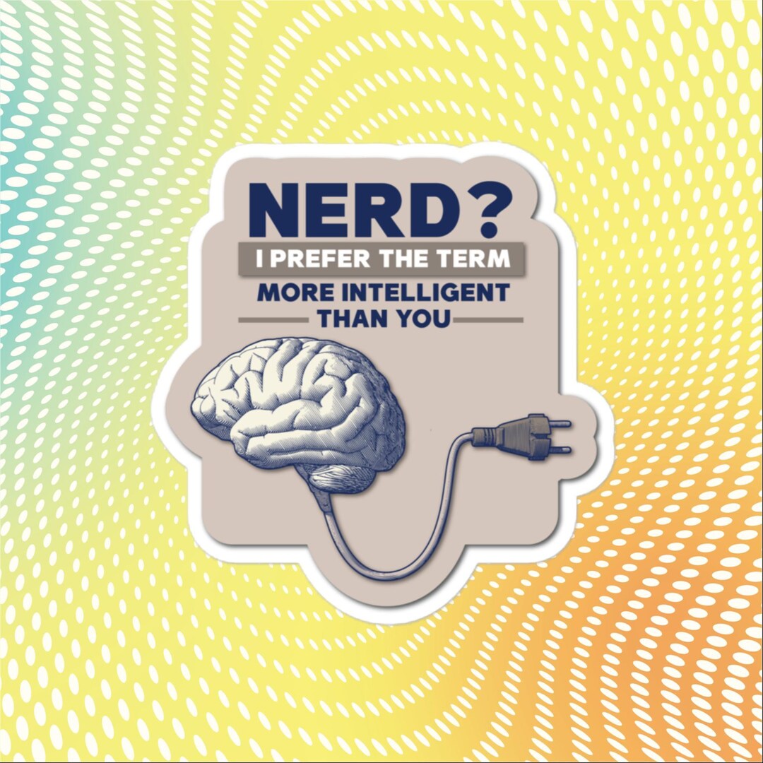 Nerd? Sticker, Large 4in Vinyl Sticker - Etsy