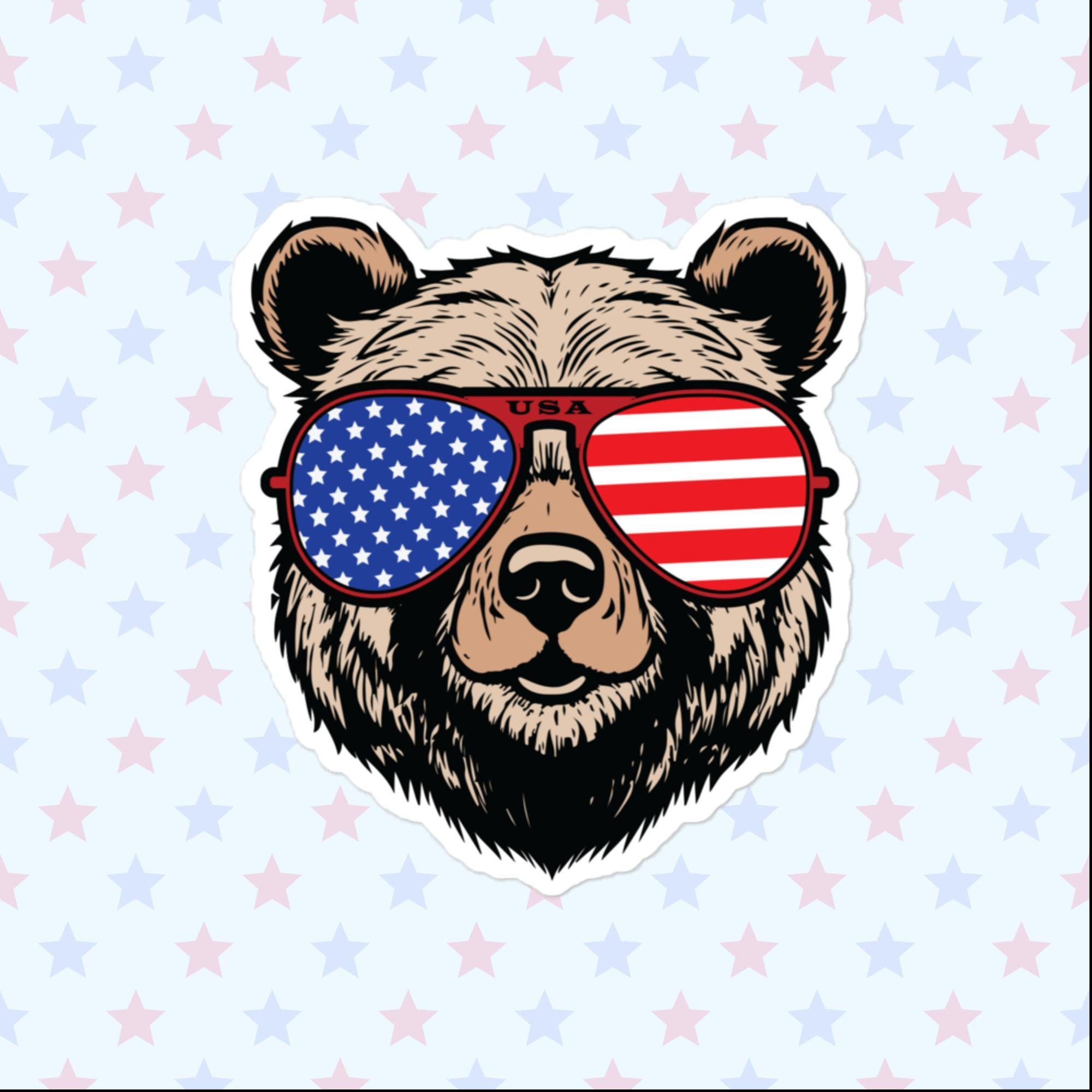American Bear Sticker, Large 4in Vinyl Sticker