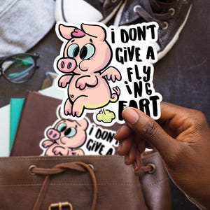 Flying Fart Sticker, Large 4in Vinyl Sticker