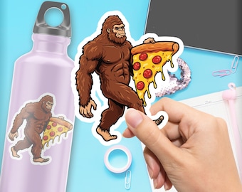 Bigfoot Pizza Sticker, Large 4in Vinyl Sticker