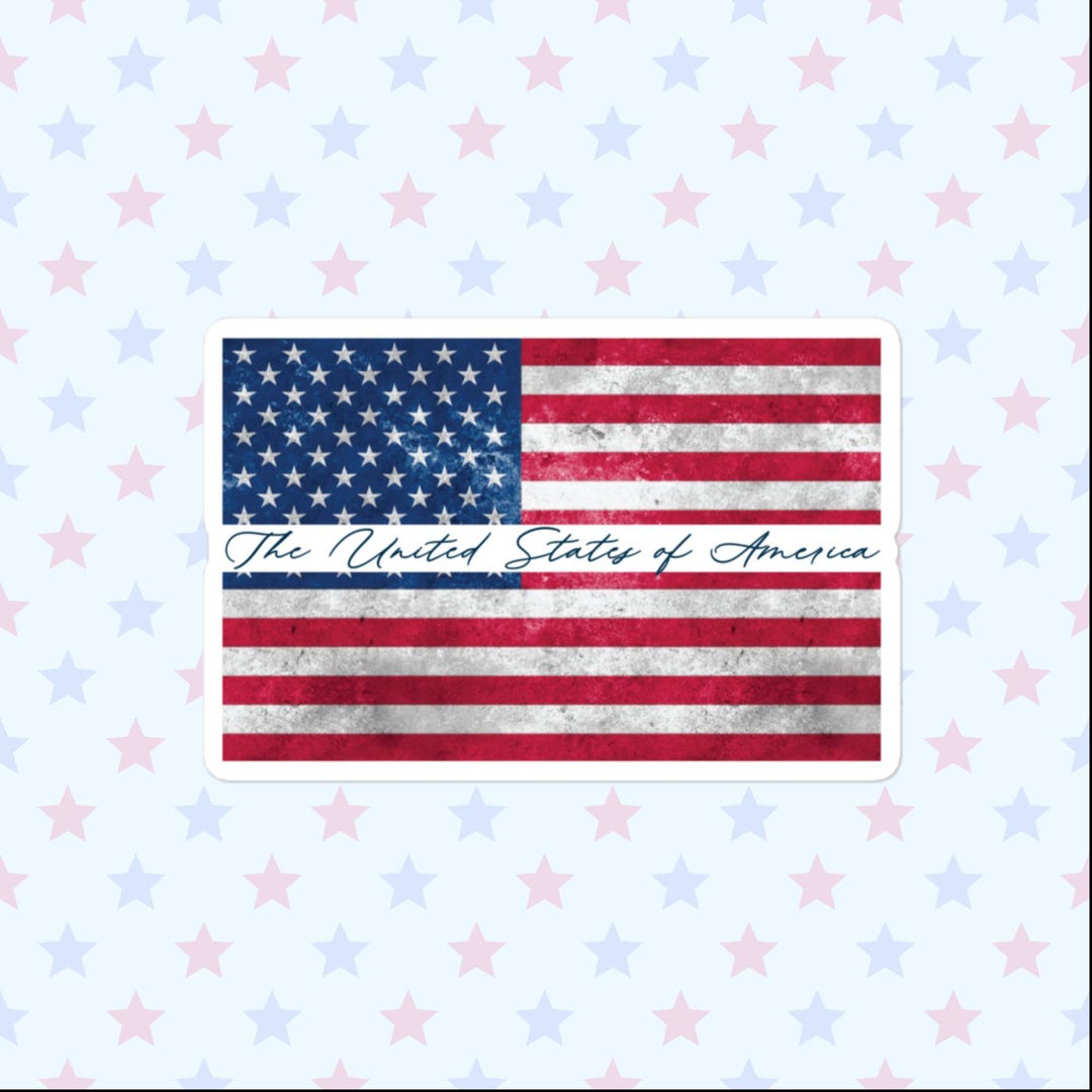 United States of America Flag Sticker, Large 4in Vinyl Sticker - Etsy