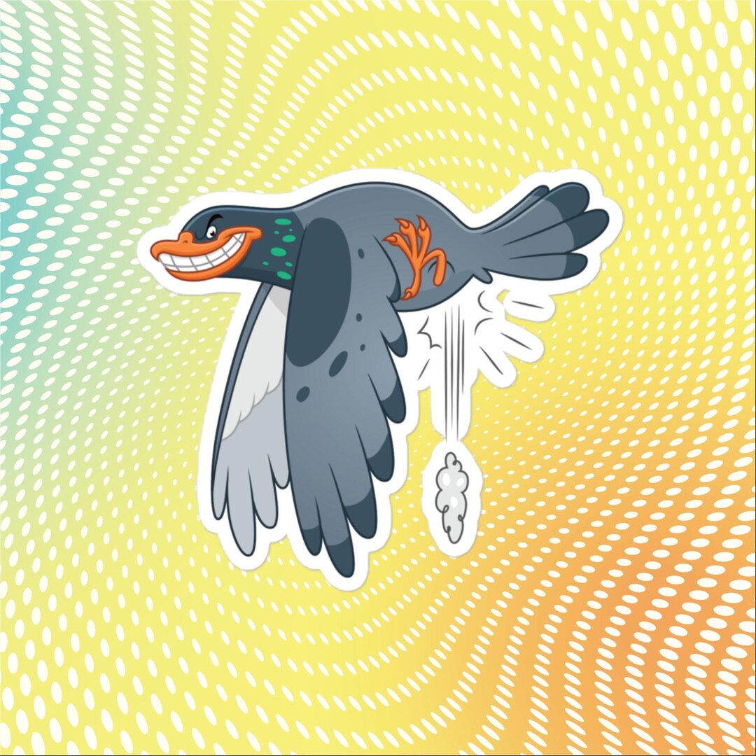 Pooping Bird Sticker, Large 4in Vinyl Sticker - Etsy
