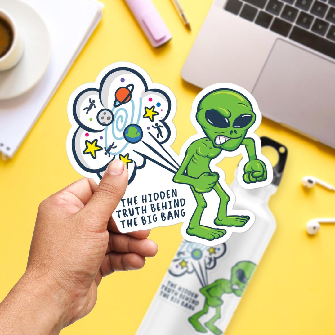 Big Bang Alien Fart Sticker, Large 4in Vinyl Sticker - Etsy