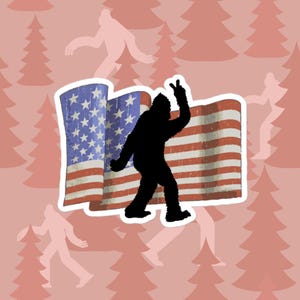 Amerikanische Flagge Big Foot Aufkleber, groß 4 in Vinyl Aufkleber