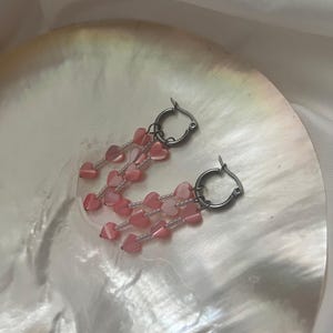 Queen of Hearts Earrings | mother of pearl earrings | tiny heart earrings