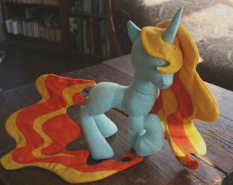 Princess Pony Plush Sewing Pattern with Unicorn Horn and Pegasus Wings (Plushie, Stuffed Toy, digital PDF)
