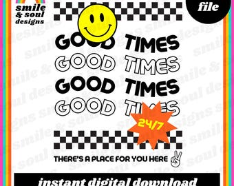 Good Vibes PNG Smile PNG Checkered PNG Good Times Retro Png Happy Face Png Trendy Png Emoji Png Checkered Smile Png Checkered Pattern Png