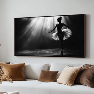 Ballet Dancer in Spotlight Canvas Painting - Elegant Dance Art Gift for Home Decor and Ballet Lovers