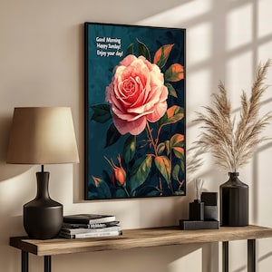 Good Morning Pink Rose Art - Schöner Sonntagsgruß mit Blumenmuster, perfekt für das Senden warmer Wünsche