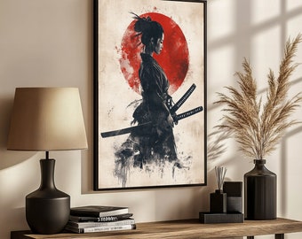 SAMURAI7 15周年記念 キャンバスアート Dynamic Samurai Canvas Painting Gift - Fierce Warrior Woman With