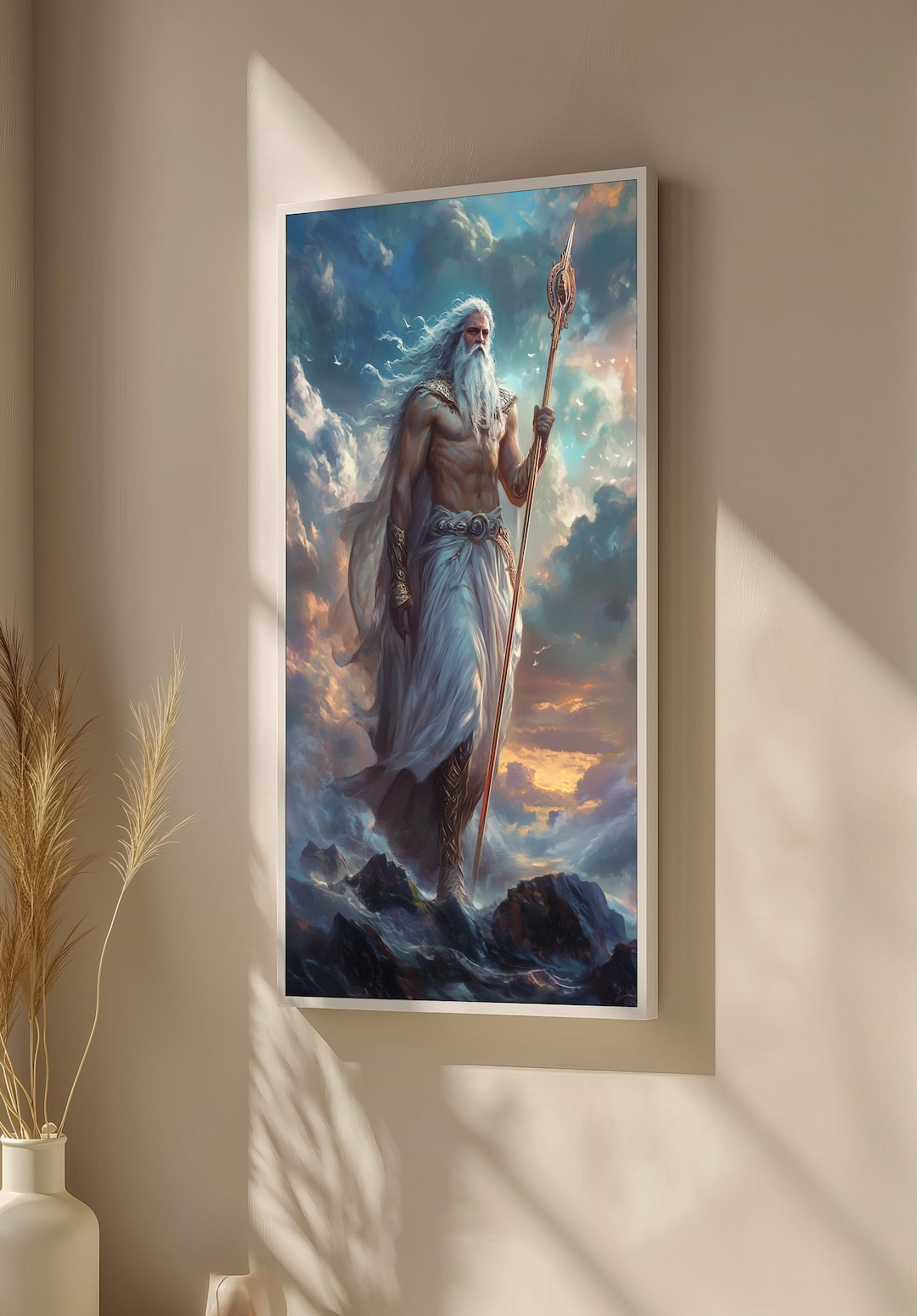 Epic Poseidon Canvas Painting – Powerful Greek God of the Sea Art Gift ...